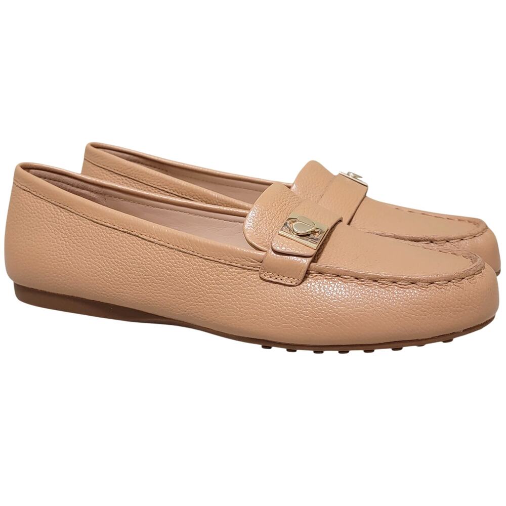 Kate Spade Women Camellia Slip On Strap Loafers Size US 10B Suntan Beige Leather